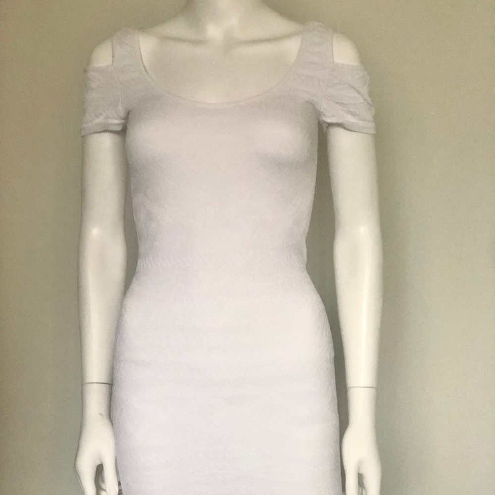Bebe white bodycon dress